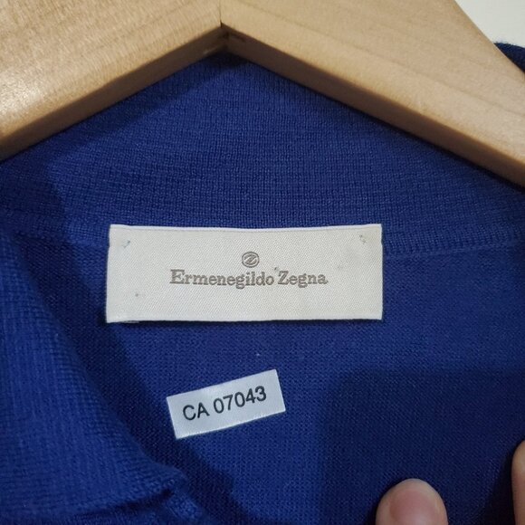 ERMENEGILDO ZEGNA Men's Small Luxe Cashmere Silk Sweater Knit Long Sleeve Polo - Picture 8 of 14